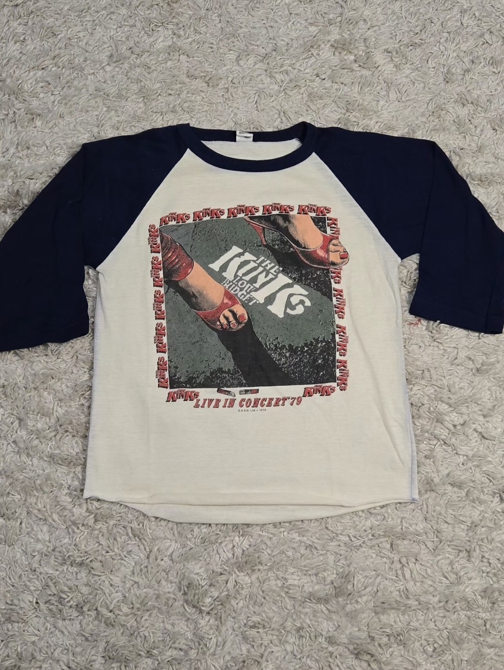 VTG 79' The Kinks Tour Raglan 3/4 Tee M